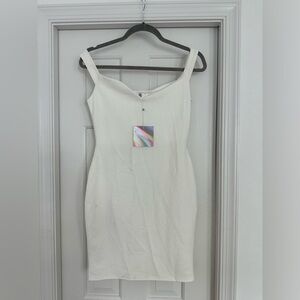 Missguided White Sweetheart Bardot Dress